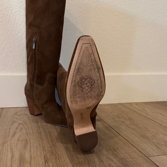 Vince Camuto Brown Suede Heeled Boots - Picture 4 of 6
